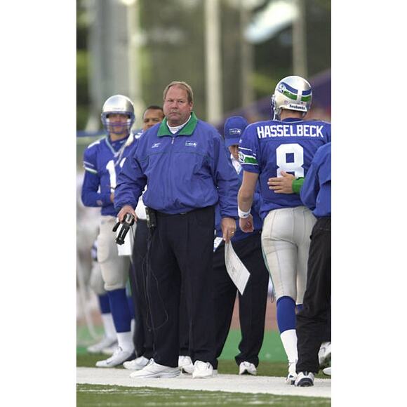 Matt HASSELBECK #8 2001 Seattle Seahawks PUMA jersey 48 L blue NFL vtg - Picture 8 of 12